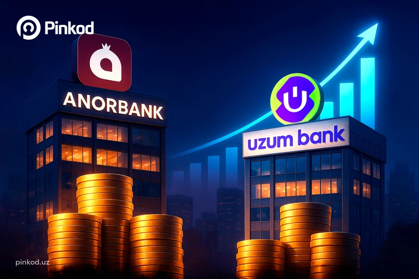 Анорбанк и Uzum bank значительно увеличили чистую прибыль в первом полугодии