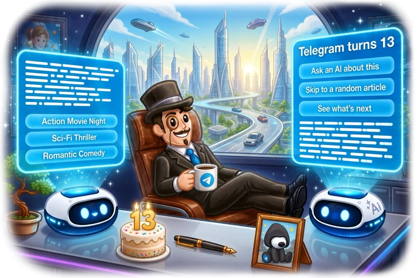 Telegram 13 yilligi munosabati bilan yangi versiyasini taqdim etdi