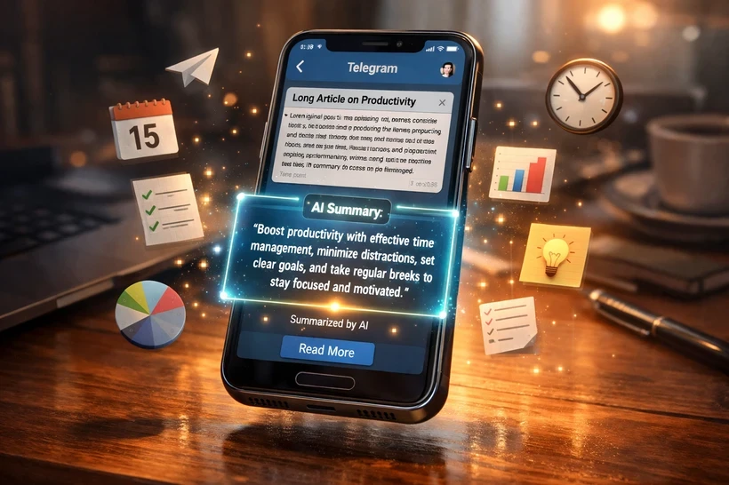 В Telegram появились AI-основанные краткие резюме для постов большого объёма