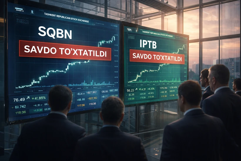Фонд биржасида SQB ва Ипотека банк акциялари билан савдолар вақтинча тўхтатилди