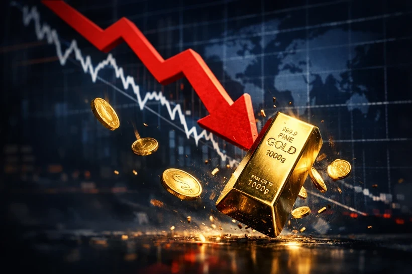 Падение с рекорда: цена на золото опустилась ниже 5 000 долларов