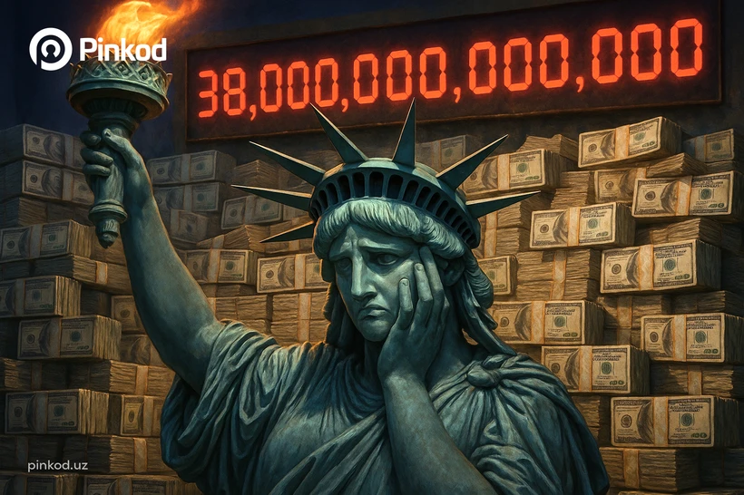 AQSh davlat qarzi ilk bor 38 trillion dollardan oshdi
