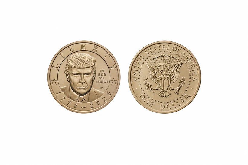 АҚШда Трамп тасвирланган 1 долларлик тангалар сотувга чиқарилди
