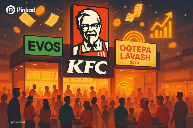 KFC va EVOS yana yetakchi: dastlabki 4 oylikda eng koʻp soliq toʻlagan umumiy ovqatlanish korxonalari