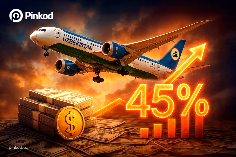 Uzbekistan Airways 2025 yil birinchi yarmida sof foydasini deyarli 45 foizga oshirdi